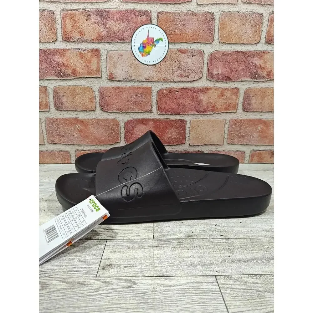 Crocs Slides US Men's Size 13 Black Slip On Breathable Waterproof New With Tags